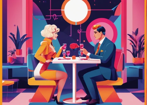 retro diner,diner,dinner for two,neon cocktails,neon drinks,dining,date,soda fountain,romantic meeting,neon coffee,a restaurant,drive in restaurant,dating,romantic dinner,soda shop,tearoom,neon tea,neon human resources,bistro,cocktails,Illustration,Vector,Vector 17