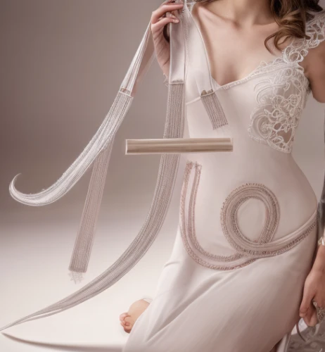 bridal clothing,bridal shoe,bridal shoes,wedding gown,bridal party dress,wedding dresses,harp strings,curved ribbon,bridal accessory,wedding dress,bridal dress,wedding details,wedding frame,harpist,lyre,wedding photography,constellation lyre,hourglass,bridal jewelry,bridal,Realistic,Fashion,Romantic And Dreamy