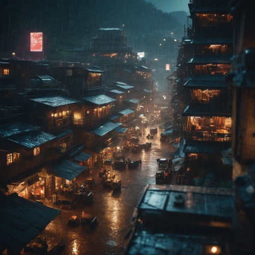 kowloon city,kowloon,hanoi,shanghai,chongqing,taipei,hong kong,kathmandu,bukchon,bangkok,kyoto,heavy rain,nikko,chinatown,shinjuku,busan night scene,rainy,china town,night scene,monsoon,Photography,General,Cinematic