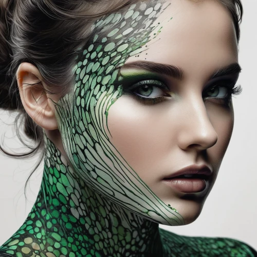 green snake,bodypaint,body painting,beautiful chameleon,emerald lizard,green skin,bodypainting,reptile,chameleon,peacock eye,crocodile woman,peacock,chameleon abstract,green lizard,snake skin,filigree,woman frog,mermaid vectors,green tree snake,fairy peacock,Photography,General,Natural