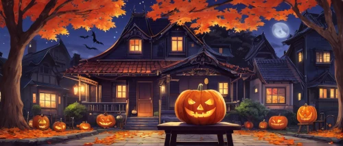 halloween illustration,halloween background,halloween scene,halloween poster,halloween wallpaper,halloween and horror,halloween pumpkin gifts,pumpkin lantern,jack o'lantern,jack o lantern,pumpkin autumn,jack-o'-lanterns,jack-o-lanterns,trick-or-treat,halloween vector character,halloween decoration,halloween night,halloween,autumn decoration,seasonal autumn decoration,Illustration,Japanese style,Japanese Style 12