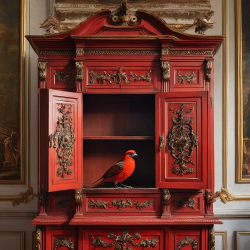 cabinet,armoire,dresser,china cabinet,cardinal,chest of drawers,chiffonier,an ornamental bird,ornamental bird,mantle,red cardinal,cabinetry,robin redbreast,fire screen,flame robin,lectern,shoe cabinet,cabinets,storage cabinet,decoration bird,Photography,General,Natural
