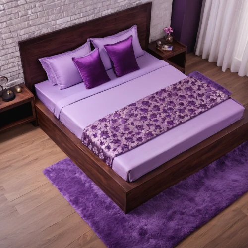 bed frame,futon pad,purple chestnut,bedding,bed,bed linen,lavander products,sofa bed,baby bed,furnitures,purple frame,futon,waterbed,infant bed,canopy bed,soft furniture,purple,sleeping room,guestroom,patterned wood decoration,Photography,General,Natural