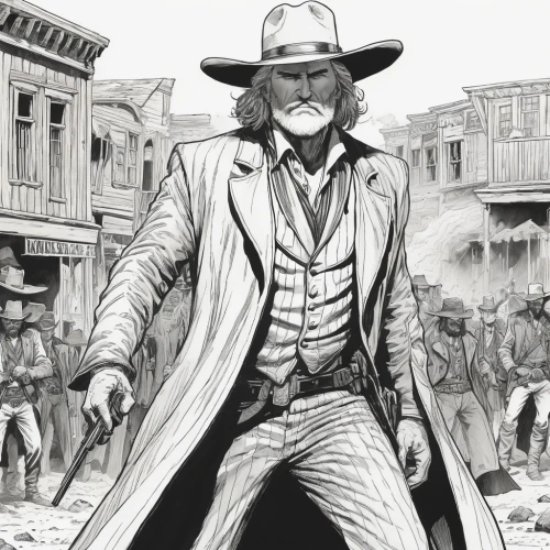 wild west,merle black,gunfighter,cowboy action shooting,deadwood,western,cowboy,stetson,western film,sheriff,john day,american frontier,western riding,cowboy bone,merle,drover,lincoln blackwood,detail shot,charreada,norman,Illustration,Black and White,Black and White 13