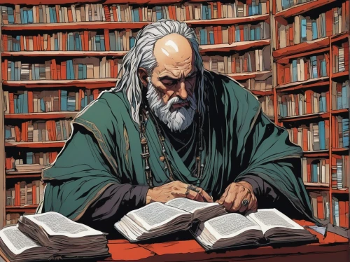 scholar,bibliology,socrates,book illustration,sci fiction illustration,bookshop,theoretician physician,librarian,the local administration of mastery,archimedes,reading,books,old books,study,book store,bookstore,king lear,bookworm,study room,reader,Conceptual Art,Fantasy,Fantasy 08