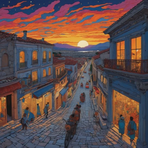 göreme,dubrovnik,dubrovnik city,medina,cappadocia,jerusalem,jaffa,istanbul,antigua guatemala,matera,malta,palace of knossos,el jem,kalo chorio,volterra,siracusa,la rioja,pompeii,aegean,old city,Illustration,Japanese style,Japanese Style 16