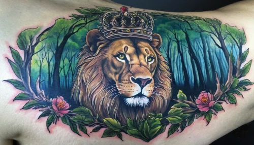 forest king lion,king of the jungle,panthera leo,king crown,lion,lion number,masai lion,tattoo,lion father,heart with crown,skeezy lion,my back,crown,ribs back,lion head,male lion,head plate,with tattoo,royal crown,heraldic,Conceptual Art,Sci-Fi,Sci-Fi 18