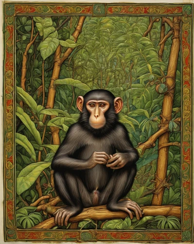 bonobo,common chimpanzee,chimpanzee,macaque,primate,chimp,cercopithecus neglectus,crab-eating macaque,primates,guenon,monkey island,monkey banana,barbary monkey,monkeys band,the monkey,monkey family,monkey,capuchin,white-fronted capuchin,great apes,Art,Classical Oil Painting,Classical Oil Painting 28