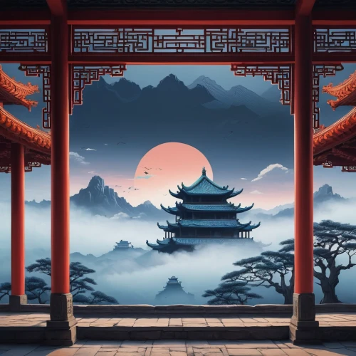 chinese screen,chinese art,chinese background,oriental painting,chinese architecture,cartoon video game background,hall of supreme harmony,chinese temple,asian architecture,landscape background,mid-autumn festival,south korea,chinese icons,oriental,the golden pavilion,world digital painting,yunnan,japanese background,chinese clouds,mobile video game vector background,Conceptual Art,Fantasy,Fantasy 32