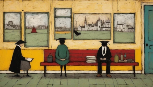 olle gill,graduate silhouettes,bus stop,women at cafe,street scene,the coffee shop,carol colman,academic dress,onlookers,vincent van gough,carol m highsmith,shirakami-sanchi,woman at cafe,busstop,andreas cross,paris cafe,the girl at the station,berger picard,street cafe,athens art school,Art,Artistic Painting,Artistic Painting 49