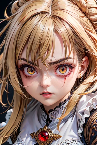 alice,violet evergarden,angelica,pupils,doll's facial features,alibaba,painter doll,gold eyes,fairy tale character,artist doll,elza,marionette,nero,fantasy portrait,pupil,baku eye,labyrinth,nero claudius,jessamine,closeup,Anime,Anime,General