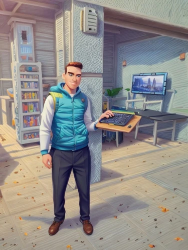 propane,man with a computer,real estate agent,vendor,mailman,sales man,action-adventure game,shopkeeper,blue-collar worker,biologist,adventure game,3d man,librarian,auto mechanic,scrap dealer,3d render,janitor,retro styled,engineer,b3d,Common,Common,Cartoon