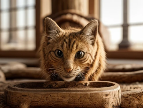 toyger,red tabby,bengal,bengal cat,tabby cat,chinese pastoral cat,abyssinian,ocicat,golden eyes,pounce,wild cat,domestic cat,chausie,cat portrait,cat's eyes,whiskered,cat image,wooden bowl,cat resting,red cat,Material,Material,North American Oak