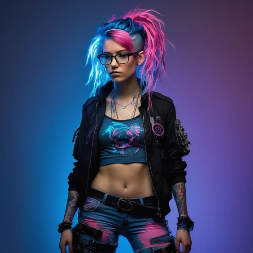 punk design,punk,cyber glasses,streampunk,cyberpunk,neon body painting,neon light,neon colors,toni,neon,neon lights,eighties,hipster,nerve,pink glasses,neon human resources,portrait background,neon candies,cyber,bandana background,Illustration,American Style,American Style 06