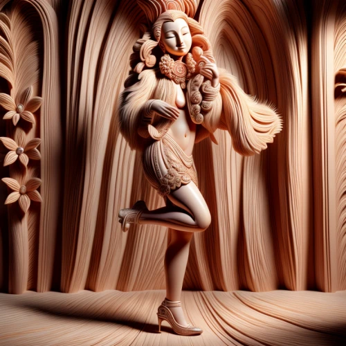 wooden mannequin,cardboard background,wood carving,wood angels,pointe shoes,wooden figure,wood elf,pointe shoe,art deco woman,wooden doll,harpist,digital compositing,angel playing the harp,wooden figures,conceptual photography,3d fantasy,faun,showgirl,decorative figure,corrugated cardboard