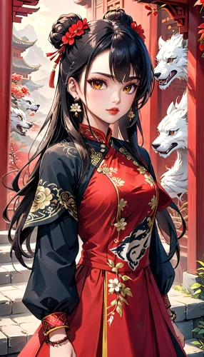 oriental princess,hanbok,mukimono,geisha,wuchang,oriental girl,kimono,samurai,geisha girl,plum blossoms,katana,mulan,spring festival,oriental,torii,shuanghuan noble,hong,hwachae,asia,china cny,Anime,Anime,General