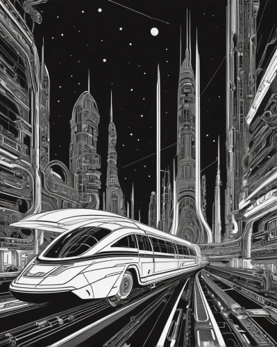 futuristic landscape,futuristic car,futuristic architecture,sci fiction illustration,moon car,spaceship space,fleet and transportation,spaceship,illustration of a car,sci-fi,sci - fi,futuristic,sci fi,spaceships,scifi,autonomous driving,space ship,concept art,city car,car drawing,Illustration,Black and White,Black and White 19