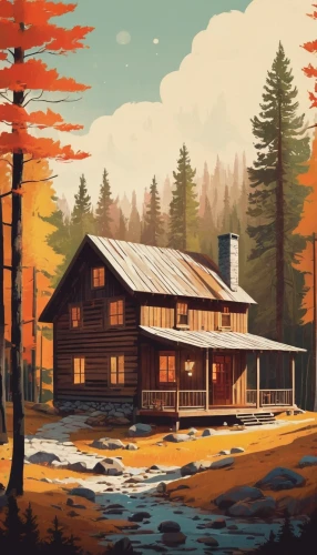 the cabin in the mountains,log cabin,log home,summer cottage,cottage,house in the forest,small cabin,sugar pine,lodge,house in mountains,fall landscape,wooden house,home landscape,autumn camper,wooden houses,red barn,house in the mountains,country cottage,house with lake,cabin,Conceptual Art,Daily,Daily 20