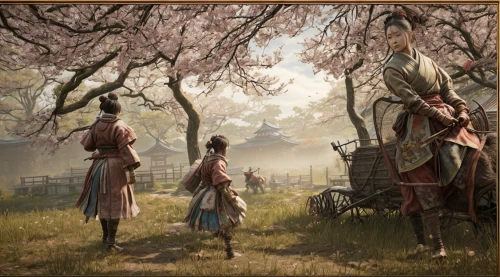 the cherry blossoms,sakura trees,cherry trees,spring background,japanese sakura background,sakura tree,springtime background,orchard,hunting scene,sakura background,cherry tree,spring greeting,spring blossoms,easter banner,the three magi,almond blossoms,blooming trees,orchards,goki,cherry blossoms,Game Scene Design,Game Scene Design,Japanese Martial Arts