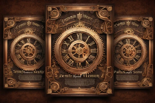 steampunk gears,grandfather clock,steampunk,clockmaker,chronometer,longcase clock,clockwork,ships wheel,gears,antique background,magnetic compass,clocks,hygrometer,dartboard,ship's wheel,astronomical clock,cogs,wall calendar,four o'clocks,bearing compass,Illustration,Realistic Fantasy,Realistic Fantasy 13