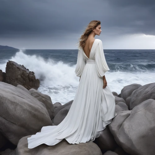 white winter dress,aphrodite,aphrodite's rock,bridal veil,the sea maid,the wind from the sea,celtic woman,wedding gown,evening dress,stormy sea,wedding dresses,robe,white silk,bridal dress,by the sea,girl in a long dress,bridal clothing,stormy,wedding dress,sea breeze,Photography,Fashion Photography,Fashion Photography 15