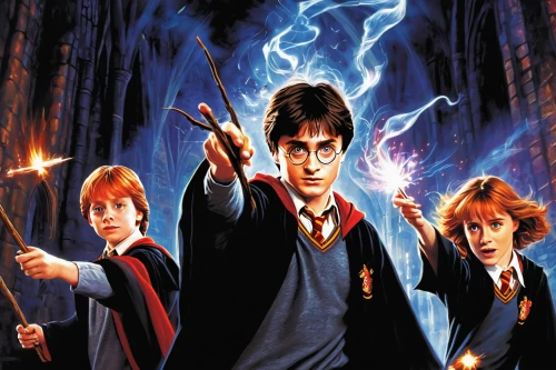 harry potter,wizards,potter,hogwarts,broomstick,fantastic four,wand,wizardry,smouldering torches,torches,magic,wizard,three d,brooms,magic wand,magic book,a3 poster,the wizard,four,flickering flame,Conceptual Art,Fantasy,Fantasy 20