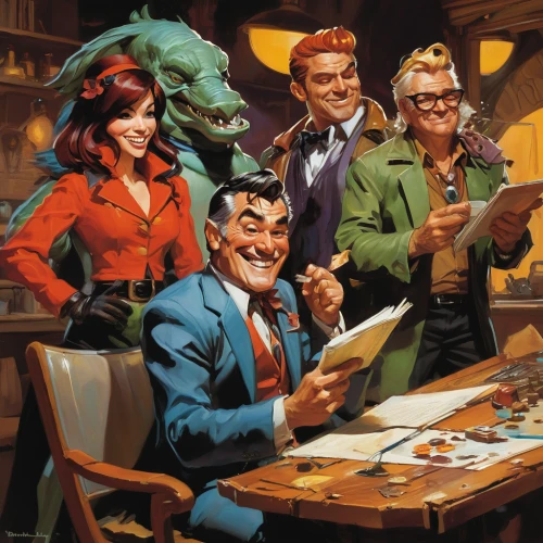 tabletop game,gnomes at table,advisors,massively multiplayer online role-playing game,board game,clue and white,dragon slayers,rotglühender poker,risk joy,binding contract,marvel comics,stan lee,business meeting,boardroom,riddler,role playing game,game illustration,investors,fantastic four,businessmen,Conceptual Art,Oil color,Oil Color 04