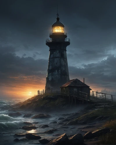 lighthouse,electric lighthouse,light house,light station,red lighthouse,petit minou lighthouse,point lighthouse torch,crisp point lighthouse,world digital painting,beacon,guiding light,northernlight,light of night,watchtower,sea storm,hatteras,croft,northen light,fisherman's house,game illustration,Art,Classical Oil Painting,Classical Oil Painting 18