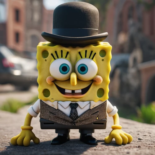 sponge,sponge bob,house of sponge bob,sponges,top hat,minion tim,patrick,mayor,suit actor,pubg mascot,cog,businessman,bob hat,3d rendered,fedora,minion,3d render,rabbi,jewish,hat,Photography,General,Natural