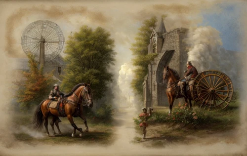 autumn chores,pilgrims,hunting scene,the windmills,archery,field archery,don quixote,digiscrap,rural landscape,windmills,game illustration,round autumn frame,man and horses,3d archery,knight village,the order of the fields,medieval,target archery,antique background,pilgrimage,Game Scene Design,Game Scene Design,Medieval