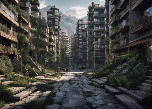 post-apocalyptic landscape,hashima,post apocalyptic,virtual landscape,post-apocalypse,human settlement,urban landscape,lostplace,apartment blocks,futuristic landscape,destroyed city,apartment block,abandoned place,kowloon city,ancient city,urbanization,dystopian,dystopia,apartment complex,lost place,Conceptual Art,Sci-Fi,Sci-Fi 05