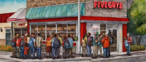 fast food restaurant,nine-to-five job,five,fast-food,colored pencil background,restaurants,fast food,seven citizens of the country,fastfood,new york restaurant,pitchfork,red hen,yeung chow fried rice,nine eleven,a restaurant,storefront,color pencil,fast food junky,the coffee shop,store fronts,Conceptual Art,Daily,Daily 34