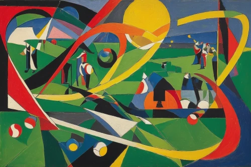 regatta,maypole,braque francais,cubism,work in the garden,picasso,1926,1929,golfers,1925,croquet,tiegert,abstract painting,abstract shapes,olle gill,1921,forest workers,kistler,may day,golfer,Art,Artistic Painting,Artistic Painting 35