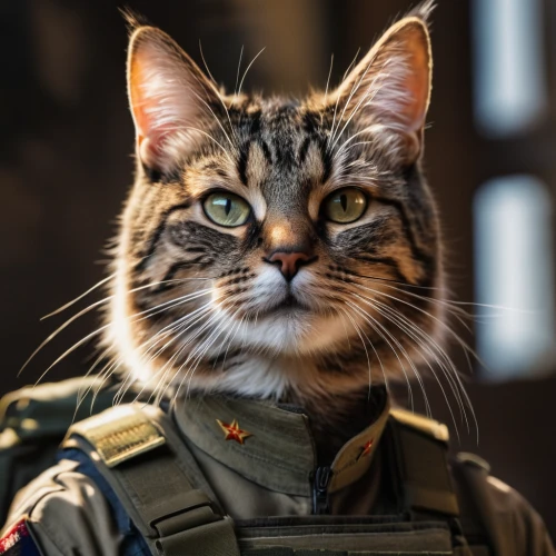 cat warrior,military organization,military person,military uniform,military officer,colonel,american bobtail,general,war veteran,cat image,brigadier,toyger,amurtiger,call sign,military,patrols,officer,napoleon cat,veteran,strong military,Photography,General,Natural