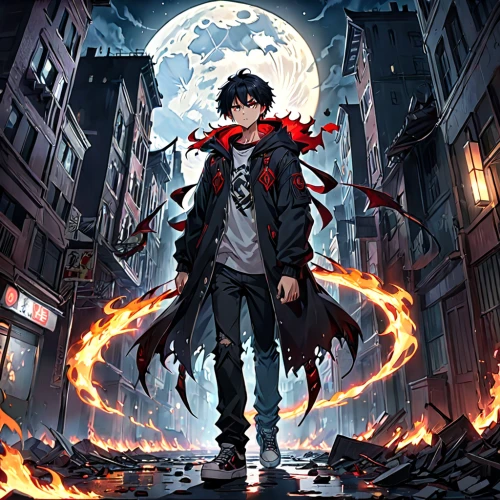 vanitas,yukio,howl,anime japanese clothing,fire devil,2d,persona,ren,fire background,cg artwork,anime cartoon,dark-type,wiz,king of the ravens,would a background,jacket,vampire,phoenix,shinigami,my hero academia,Anime,Anime,General