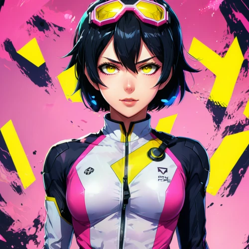 nico,persona,pink vector,vector girl,jacket,yuzu,sprint woman,keirin,pink background,wetsuit,yukio,shepard,motorcycle racer,racer,ganai,vector,nora,mc,hinata,biker,Illustration,Japanese style,Japanese Style 03