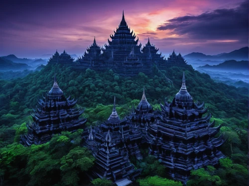 buddhist temple complex thailand,borodundur,thai temple,cambodia,southeast asia,prambanan,borobodur,borobudur,asian architecture,thailand,myanmar,bagan,indonesia,thai,ancient city,stone pagoda,karst landscape,thailad,temples,angkor,Conceptual Art,Sci-Fi,Sci-Fi 02