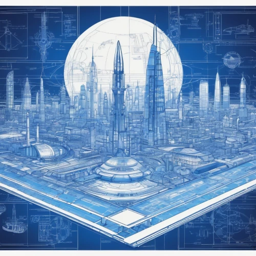 playmat,blueprint,sci fiction illustration,city cities,blueprints,tardis,metropolis,futuristic landscape,smart city,cyberspace,futuristic architecture,sci fi,cities,sky city,city skyline,sci - fi,sci-fi,placemat,fantasy city,metropolises,Unique,Design,Blueprint
