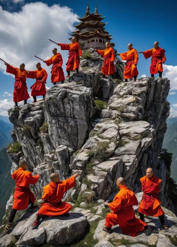 buddhists monks,shaolin kung fu,monks,orange robes,buddhists,tibet,theravada buddhism,high-altitude mountain tour,buddhist hell,bhutan,buddhist monk,rock stacking,buddhist,tigers nest,pilgrimage,stone pagoda,mountaineering,tibetan,kung fu,summit,Conceptual Art,Graffiti Art,Graffiti Art 03