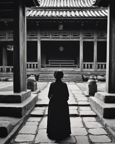 buddhist monk,senso-ji,meiji jingu,hall of supreme harmony,korean culture,daitō-ryū aiki-jūjutsu,rokuon-ji,xi'an,changdeokgung,nanzen-ji,panokseon,praying woman,shuanghuan noble,buddhist,sōjutsu,buddhists monks,korean history,tsukemono,koyasan,baguazhang,Photography,Black and white photography,Black and White Photography 15