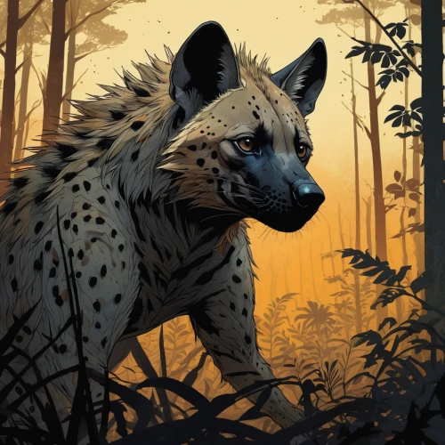 spotted hyena,cheetah,hyena,leopard's bane,wild dog,canidae,forest animal,feral,spots,felidae,cub,scent hound,cheetahs,wild cat,leopard,digital painting,endangered,spots eyes,leopard head,forest king lion,Illustration,Realistic Fantasy,Realistic Fantasy 12