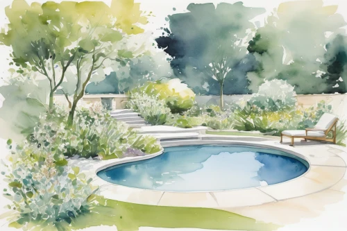 landscape designers sydney,landscape design sydney,garden design sydney,landscape plan,garden pond,pond plants,swim ring,watercolor background,outdoor pool,perennial plants,water feature,home landscape,watercolor texture,garden white,vegetables landscape,dug-out pool,water colors,gardens,landscaping,watercolor,Art,Artistic Painting,Artistic Painting 24