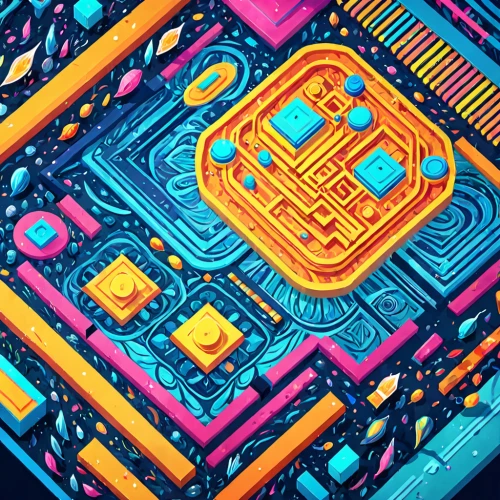 circuit board,abstract retro,maze,circuitry,80's design,detail shot,retro background,pixel cells,cyber,retro pattern,neon ghosts,computer art,colorful doodle,electronics,mechanical,pcb,graphic card,trip computer,neon coffee,cinema 4d,Anime,Anime,General