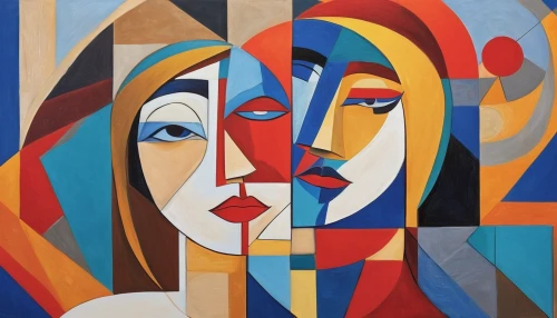 art deco woman,cubism,woman's face,woman face,woman thinking,mondrian,multicolor faces,cool pop art,decorative figure,pop art woman,girl-in-pop-art,meticulous painting,picasso,abstract painting,faces,oil painting on canvas,young woman,roy lichtenstein,art deco,the annunciation,Art,Artistic Painting,Artistic Painting 45