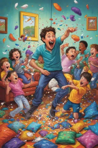 confetti,piñata,colorful balloons,kids illustration,cake smash,kids party,children's birthday,pillow fight,children's background,happy birthday balloons,ecstatic,water balloons,falling objects,birthday party,exploding,carbossiterapia,balloons,blue balloons,fête,a party,Conceptual Art,Daily,Daily 28