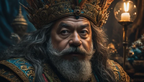 king lear,thorin,the emperor's mustache,gandalf,lokportrait,genghis khan,poseidon god face,archimandrite,thracian,emperor,confucius,king arthur,the wizard,shuanghuan noble,god of the sea,dwarf,king caudata,father frost,yi sun sin,dwarf sundheim,Photography,General,Fantasy