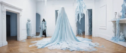 white room,blue room,cold room,ice castle,installation,blue and white porcelain,paper art,cleanup,mazarine blue,plastic arts,studio ice,tissue paper,crepe paper,a curtain,interior design,blue painting,marble palace,athens art school,hall of the fallen,art world,Photography,Fashion Photography,Fashion Photography 25