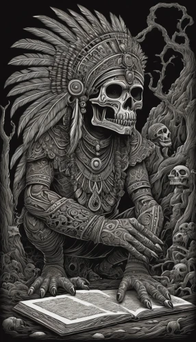 aztec,barong,la catrina,aztecs,muerte,la calavera catrina,the aztec calendar,day of the dead skeleton,skull rowing,el dia de los muertos,calavera,shamanic,game illustration,shamanism,skull racing,dia de los muertos,calaverita sugar,day of the dead frame,mesoamerican ballgame,mexican calendar,Illustration,Black and White,Black and White 01