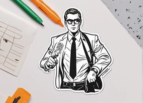 office line art,vector illustration,retro 1950's clip art,vector graphic,fashion vector,vector art,businessman,clipart sticker,male poses for drawing,vector graphics,white-collar worker,phone clip art,vector design,suit actor,hand-drawn illustration,bolt clip art,business man,suit,summer clip art,cartoon doctor,Unique,Design,Sticker