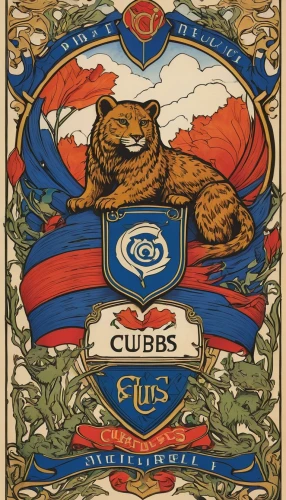 cub,cubs,crest,cuba libre,enamel sign,cu,c badge,the bears,cuba,1905,bears,art nouveau design,clubs,1906,emblem,cobb,pennant,curaçao,fc badge,c20b,Illustration,Retro,Retro 19